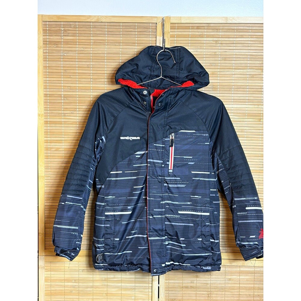 ZeroXposur Boys Ski Jacket L Hooded Full Zip Black Flaw Read Outdoors